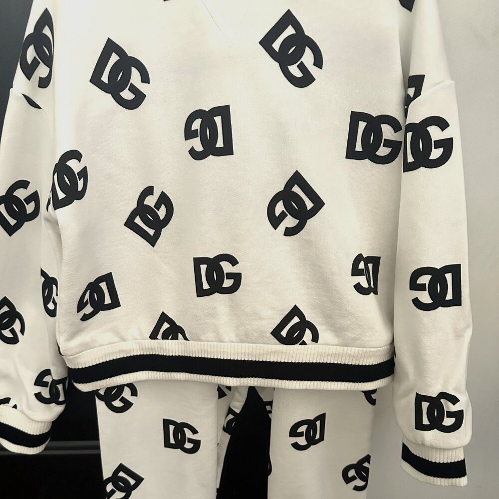 Dolce & Gabbana Toddler's White and Black DG-Logo Track Suit